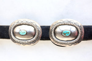 Fine Navajo Silver and Turquoise Concho Belt