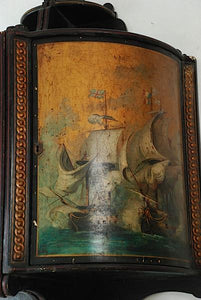 Battling Galleons, Pair 19Th C. Cupboards