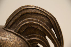 tail of a Nigerian Rooster in Bronze