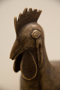 head of a Nigerian Rooster in Bronze