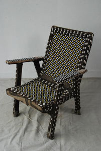 Traditional Kuba Beaded Chiefäó»s Chair