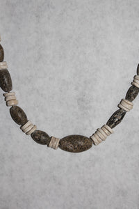 An Ancient California Steatite And Shell Disc Necklace